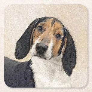 Behandeling van walker Coonhound-schilderijen - Oo Vierkante Kartonnen Onderzetter