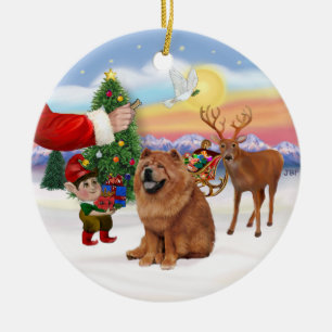 Behandeling voor een Chow Chow (rood) Keramisch Ornament