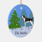 Behandeling Walker Coonhound die kerstbomen decorr Keramisch Ornament (Rechts)