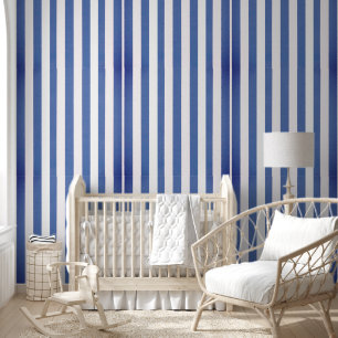 Behang Blauw & Witte Streep