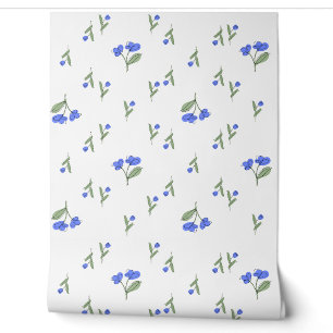 Behang met blauwe tulpen