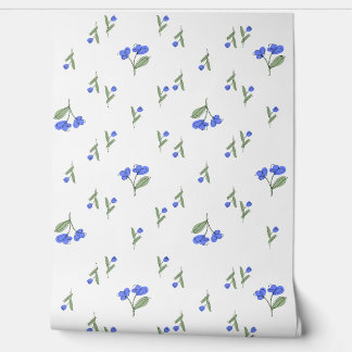 Behang met blauwe tulpen