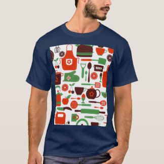behang met keukengerei Grafisch T-shirt