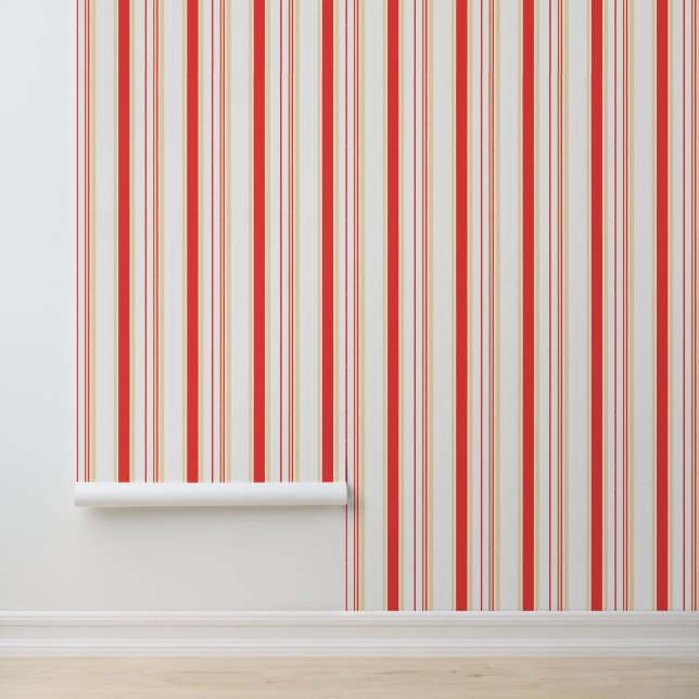 Behang met rode strepen (Applicatie)