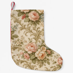Behang met vintage bloempatroon kleine kerstsok