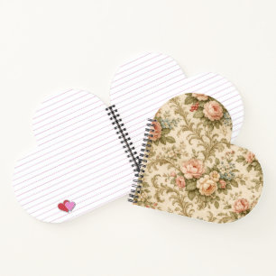 Behang met vintage bloempatroon notitieboek