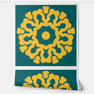 Behang met witte rand, een levendig ontwerp