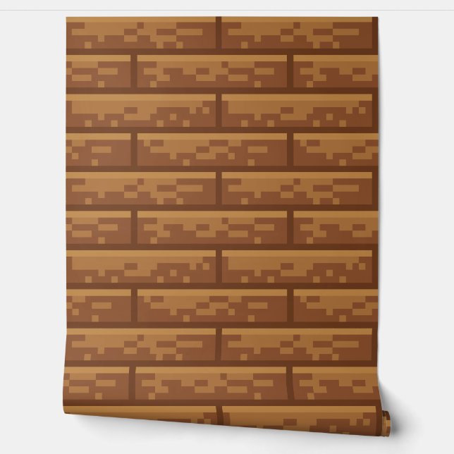 Behang Pixel-Art "WOODPLANKS" 8 bit Var03 (Afrollen)