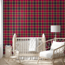Behang - Rood, Geel en Groen Tartan