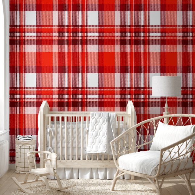 Behang Rood Plaid (Kinderen)