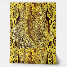 Behang - Saffraan Werveling & Middernacht Fluister