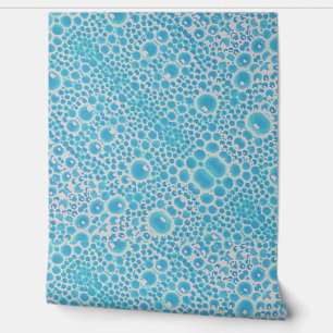 Behang Turquoise bubble patroon
