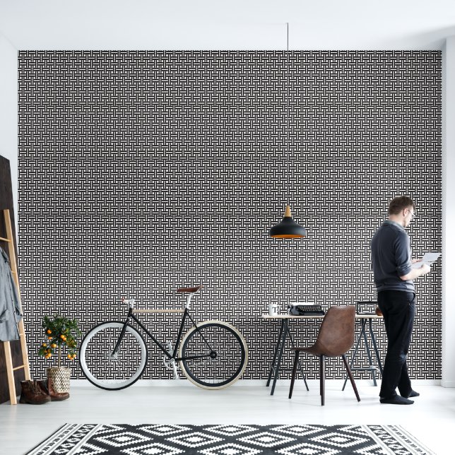 Behang zwart-wit (Woonkamer)