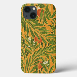  behangpatroon oranje boomillustraties iPhone 13 hoesje