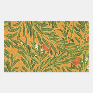 behangpatroon oranje boomillustraties rechthoekige sticker