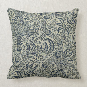Behangselpapier met marineblauw zeewier kussen