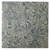 Behangselpapier met marineblauw zeewier tegeltje (Voorkant)