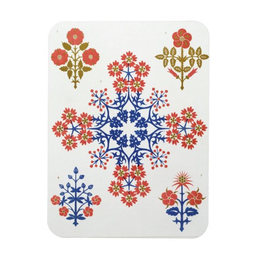 Behangselpapier, met viliet, iris en tulpenmotief, magneet (Verticaal)