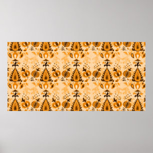 behangselpapier voor Azië, naadloze sierbloemen Poster