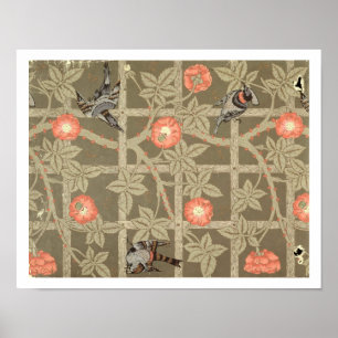 Behangselpapier voor de Trellis met een groene ach Poster