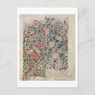 Behangselpapier voor Rozen (potlood en m/c op papi Briefkaart