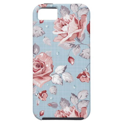 Behangselpatroon van roze rozen 2 Case-Mate iPhone case (Achterkant)