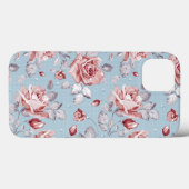 Behangselpatroon van roze rozen 2 Case-Mate iPhone case (Achterkant (horizontaal))