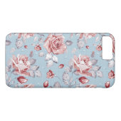 Behangselpatroon van roze rozen 2 Case-Mate iPhone case (Achterkant (Horizontaal))