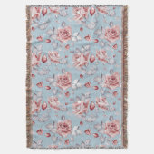 Behangselpatroon van roze rozen 2 deken (Voorkant Verticaal)