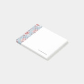 Behangselpatroon van roze rozen 2 post-it® notes (Schuin)