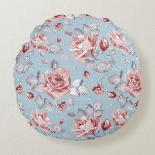 Behangselpatroon van roze rozen 2 rond kussen