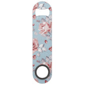 Behangselpatroon van roze rozen 2 speed flessenopener (Achterkant)