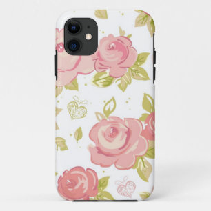 Behangselpatroon van roze rozen 3 iPhone 11 hoesje