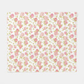 Behangselpatroon van roze rozen 3 fleece deken (Voorkant (Horizontaal))