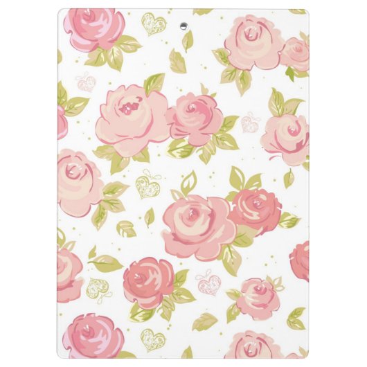 Behangselpatroon van roze rozen 3 klembord (Achterkant)