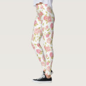 Behangselpatroon van roze rozen 3 leggings (Links)