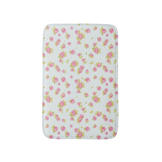 Behangselpatroon van roze rozen 4 badmat (Voorkant Verticaal)