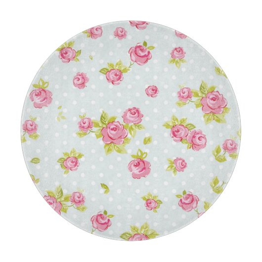 Behangselpatroon van roze rozen 4 snijplank (Voorkant)