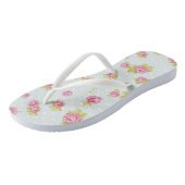 Behangselpatroon van roze rozen 4 teenslippers (Schuin)