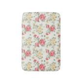 Behangselpatroon van roze rozen badmat (Voorkant Verticaal)