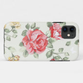 Behangselpatroon van roze rozen Case-Mate iPhone case (Achterkant (horizontaal))