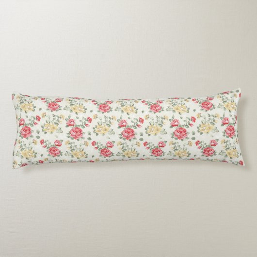 Behangselpatroon van roze rozen lichaamskussen (Achterkant)