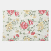 Behangselpatroon van roze rozen theedoek (Horizontaal)