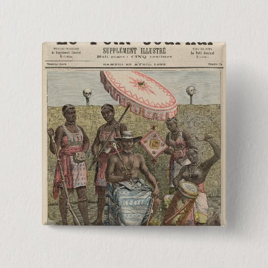 Behanzin King of Dahomey Vierkante Button 5,1 Cm (Voorkant)