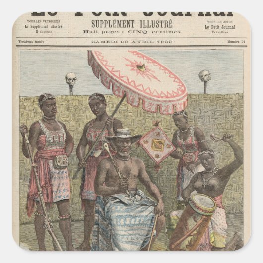 Behanzin King of Dahomey Vierkante Sticker (Voorkant)