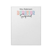 Behavior Therapist Squad Teacher Appreciation Notitieblok (Gedraaid)
