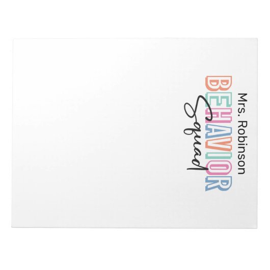 Behavior Therapist Squad Teacher Appreciation Notitieblok (Voorkant)