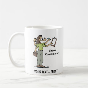 Beheerders Cartoon Vrouw Koffiemok