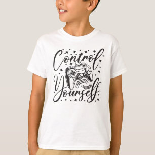 Beheers jezelf gamecontroller en tekstkunst t-shirt