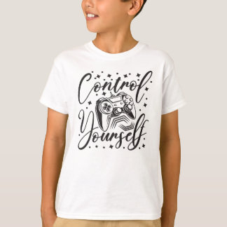 Beheers jezelf gamecontroller en tekstkunst t-shirt